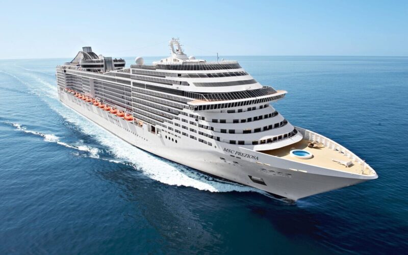 MSC Preziosa virá para a temporada de cruzeiros 2022/2023