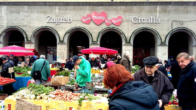 Mercado Dolac em Zagreb