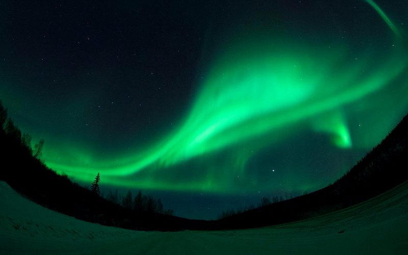 Aurora boreal em Fairbanks