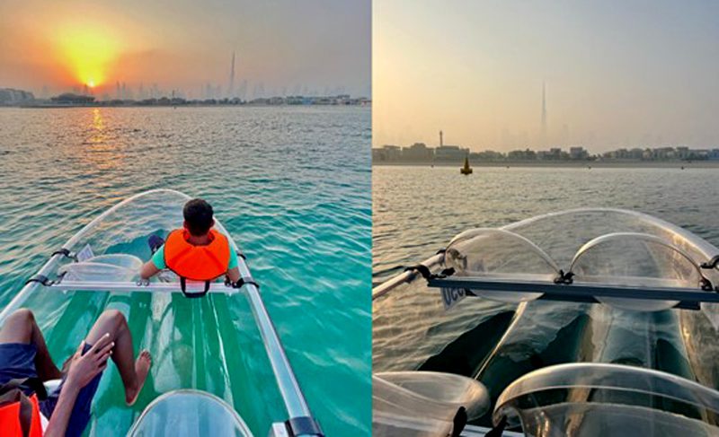 Caiaques transparentes em Dubai