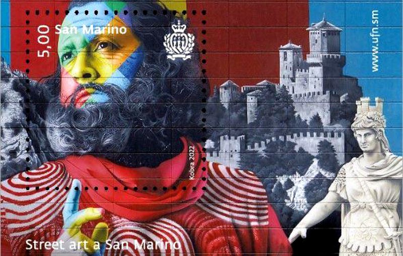 Mural de Kobra vira selo em San Marino