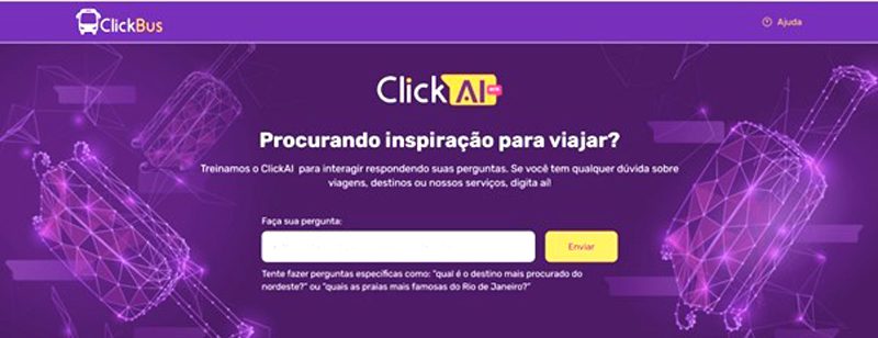 ClickBus cria ferramenta de IA para usuários planejarem viagens