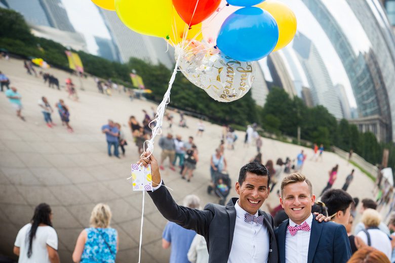 Casamento em frente ao Cloud Gate