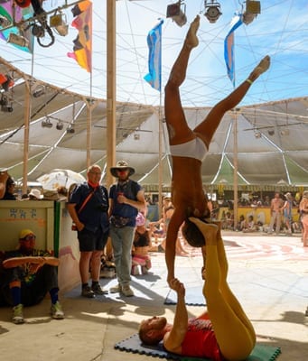 Acro Yoga at Center Camp Café 2015 Photo By Philipe Glade