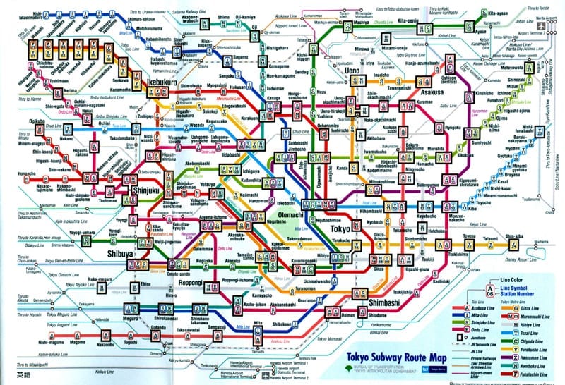 Mapa metro TOQUIO